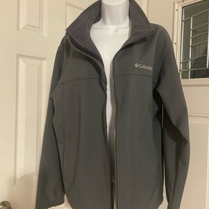 Columbia Women’s Softshell Zip Jacket Gray Fleece Lined Size L